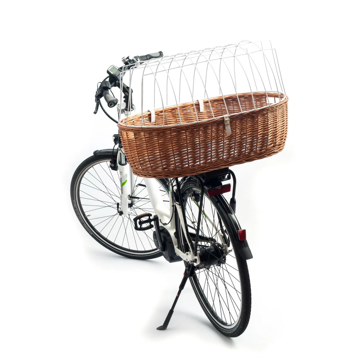 Aumüller Fahrrad-Transportkorb für Hunde, L: 72 cm + Schutzhaube - Gepäckträgermontage