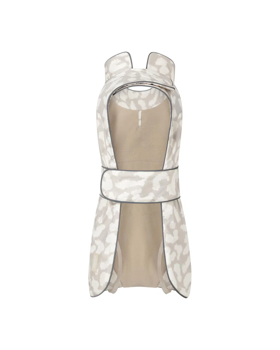 Larkson Hundemantel Beige Leo - Jonte - Regenmantel für Kleine & Mittelgroße Hunde - 10000 mm Wassersäule - Verstellbar - Reflektierende Elemente